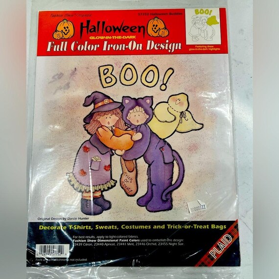 Fashion Show Halloween Iron On and No Sew Applique Vintage Halloween Boo Buddies