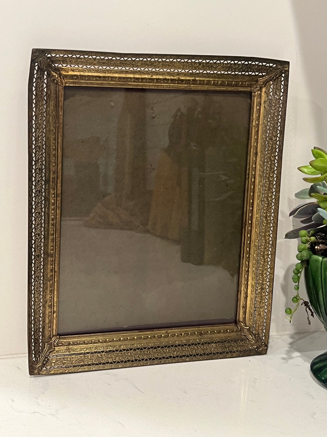 Ornate Filigree Picture Frame, Gold Tone With Glass 8x10 Inch Vintage ...