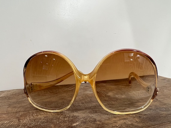 1970s Balenciaga Oversized Sunglasses Model 7697 Vintage Retro