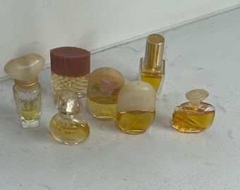 Vintage Collectible Assorted Empty Mini Perfume Beautiful, Nuance, Estée Lauder Intuition & Dazzling Gold, Max Factor Le Jardin, Soft Musk
