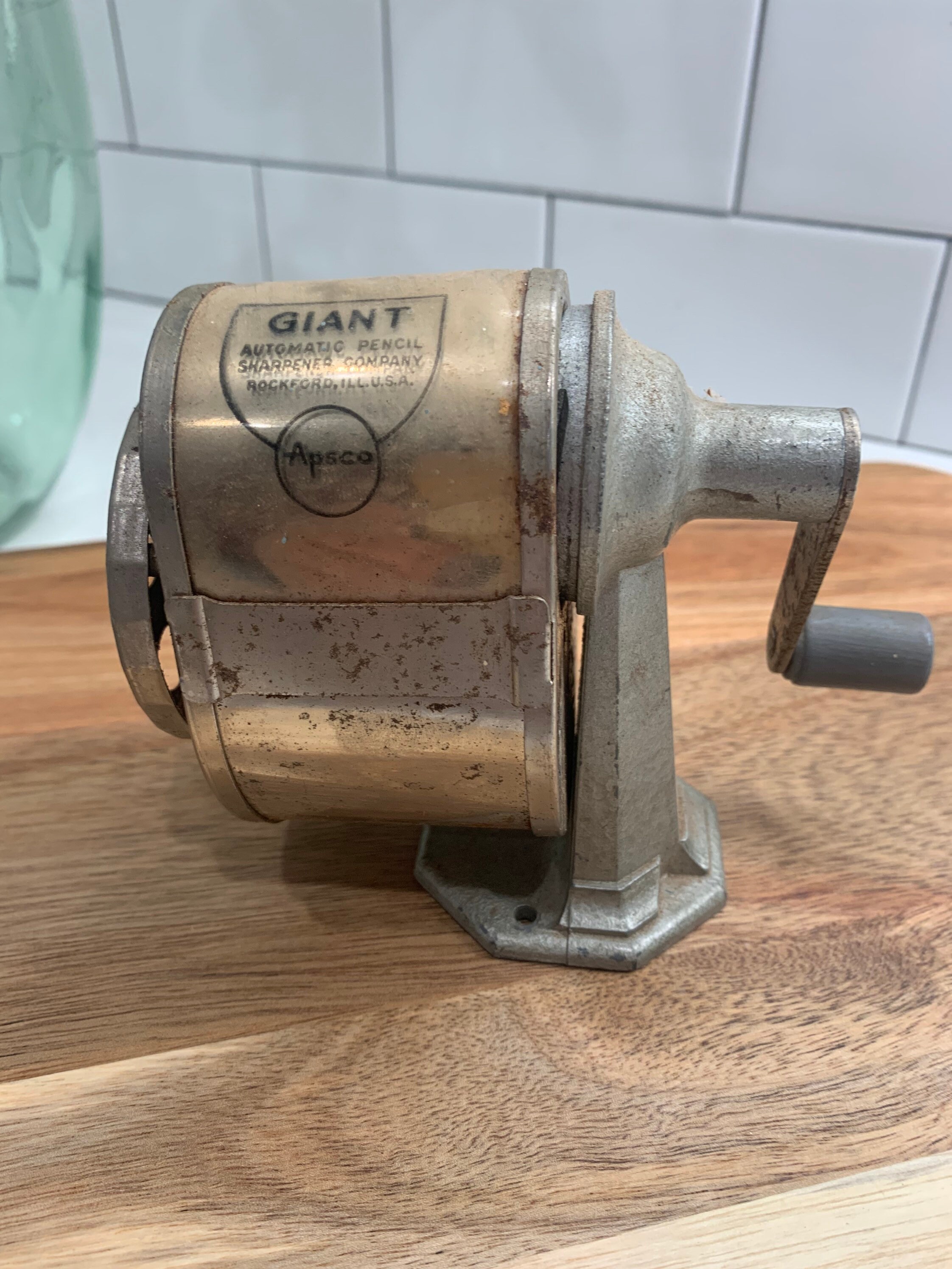 Vintage Giant Apsco 6 Hole Pencil Sharpener Made in the USA Etsy