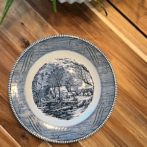 Currier & Ives „Old Grist Mill“ Speiseteller 10 ”von Royal China Made in USA | Landhaus Küche Dekor