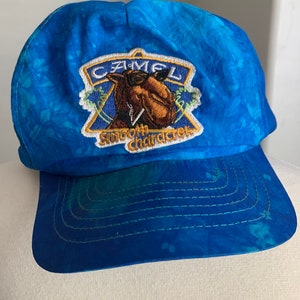 Vintage80s Joe Camel Smooth Character Camel Cigarettes Blue Tie Dye Nylon Hat