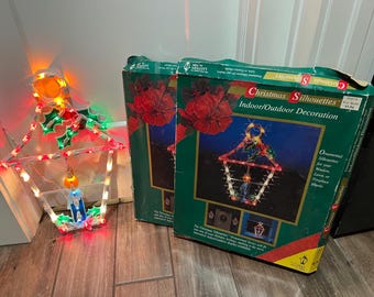 CHOICE Vintage Light Up Christmas Lantern, Santa Head, Santa Claus Hanging Window Decoration 90s Multicolor