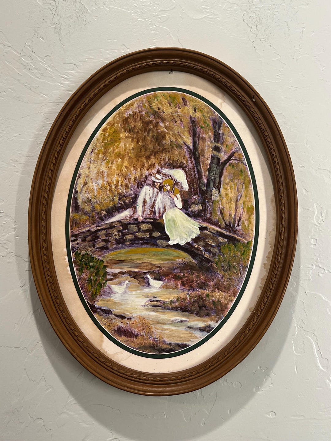 VTG Homco Home Interior “lovers in the Park” Oval Frame Home Decor ...