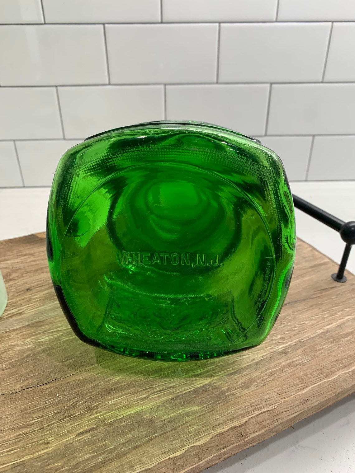 Vintage 1970er Grün Weizenon Grün Glas Küchenkanister New | Etsy