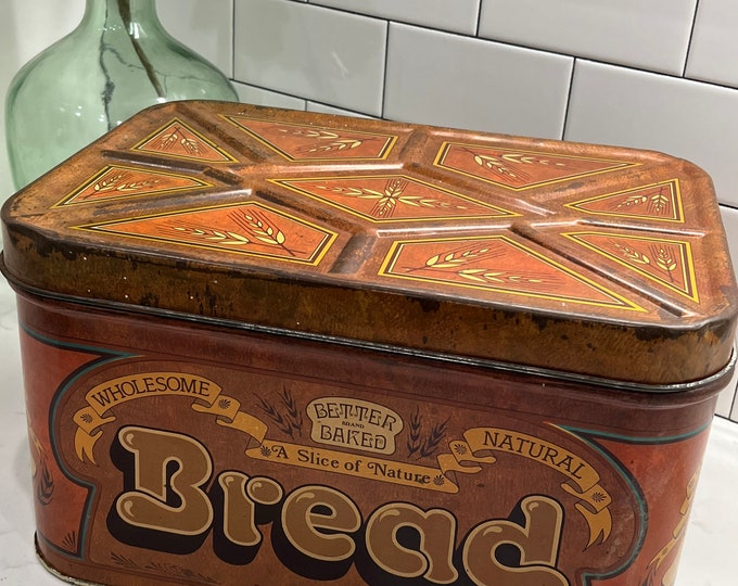 Vintage Tin Bread Box 1970s Metal Bread Box Cheinco Bread Etsy