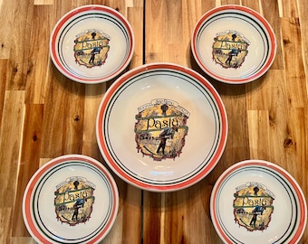 Vintage Buona San Remo Italia Himark Pasta Serving Bowls Set 5 Stripe Italy