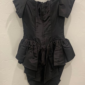 1980s Gunne Sax Jessica McClintock Black Formal Mini Dress | Vintage Formal Dress | Little Black Dress