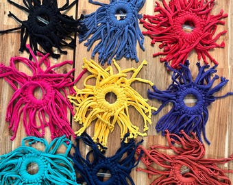 Colorful LOT 90s T-Shirt Tie Clip Waist Cinch Vintage Fringe Shirt Clips