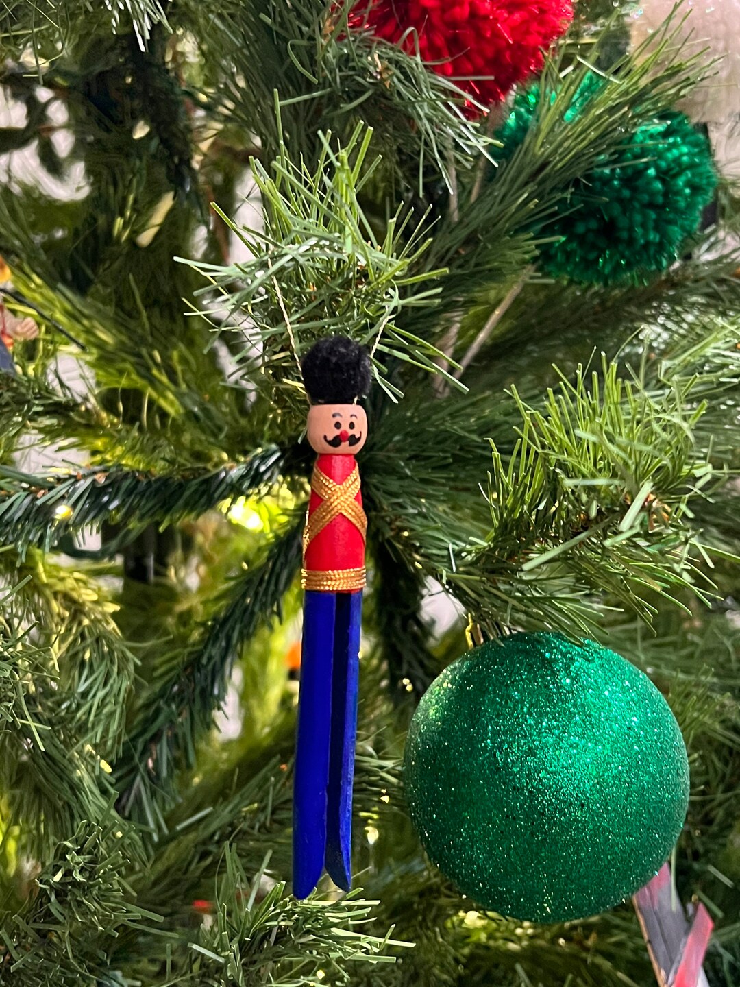 Vintage Clothespin Wooden Toy Soldier Christmas Ornament Holiday Decor Etsy