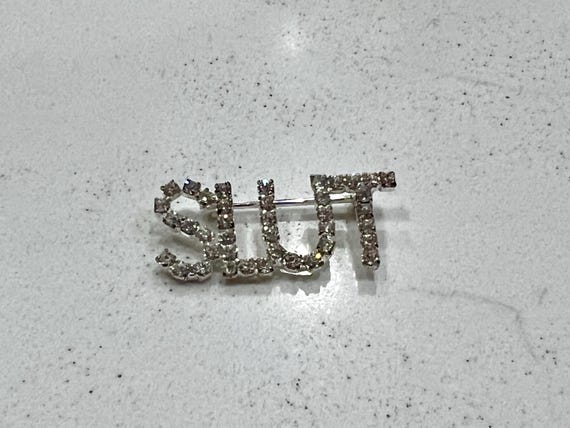 Slut Vintage Rhinestone Brooch
