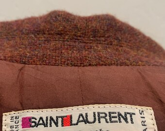 Yves Saint Laurent Rive Gauche Paris Made in France Brown Tweed