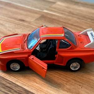 Vintage Shinsei Orange BMW 3.0 CSL in 407 Mini 1/40 scale Made in Japan Collector Model Car