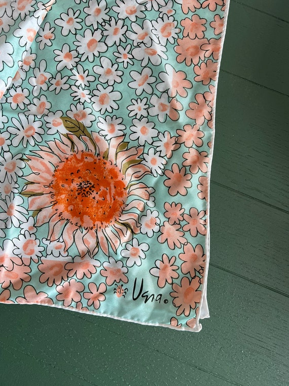 Uena Vintage Light Blue Floral Scarf