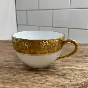 Haviland Limoges Thistle 24k Gold Hand Painted Cup Made in France Replacement Tea Cup