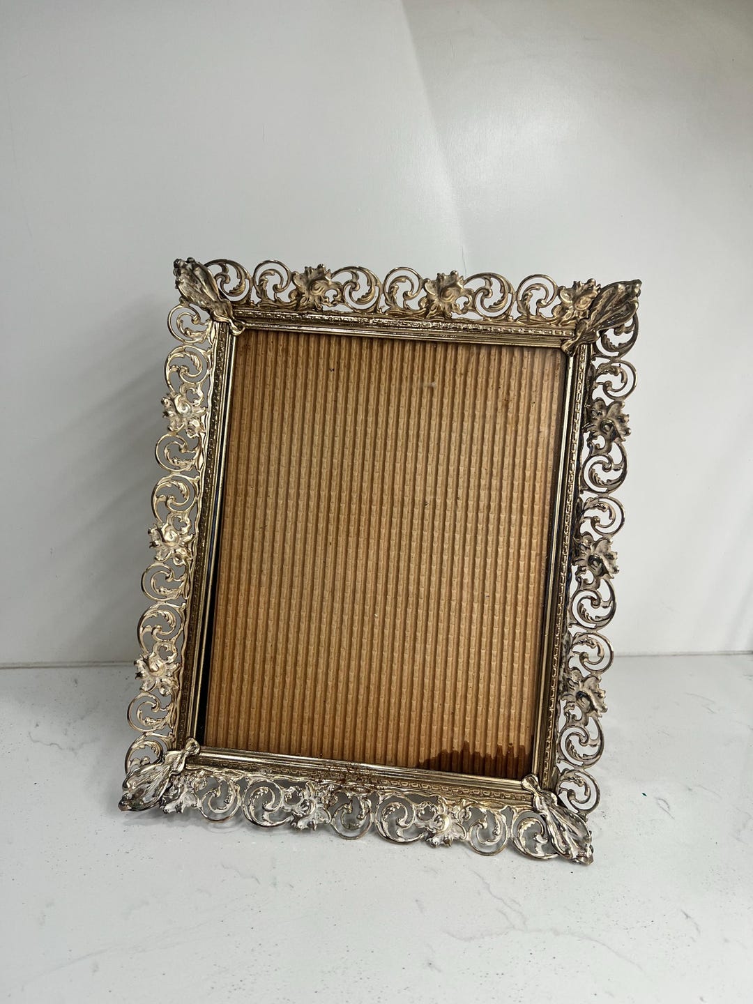 Gold Ornate Picture Frame With Gold Filagree 8x10 Inch Vintage Home ...
