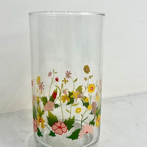 Vintage Libbey Colorful Floral Glass