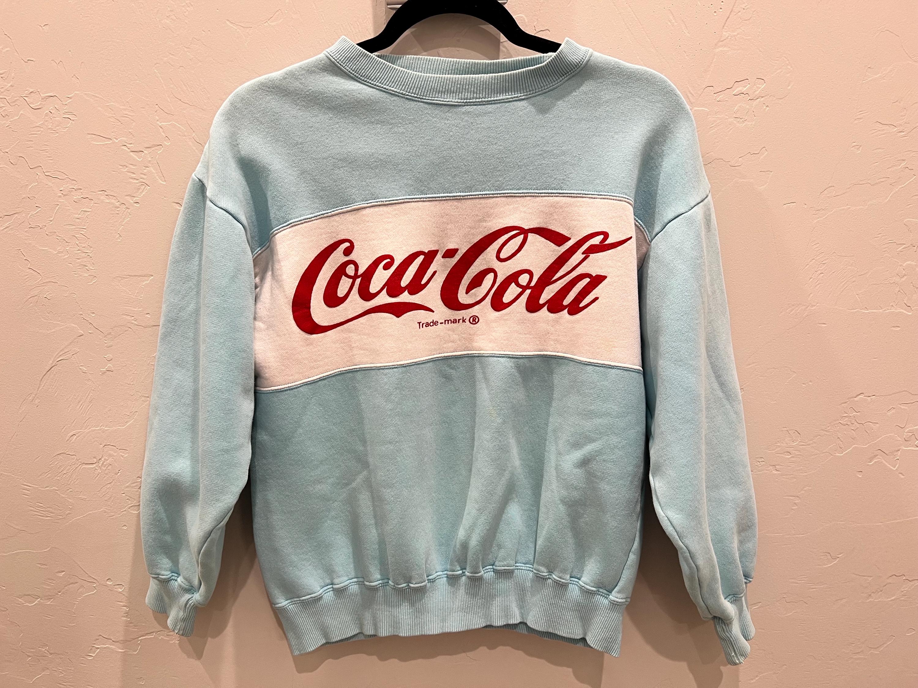 Small Vintage 1980s Coca-cola Blue White Adult Crew Neck