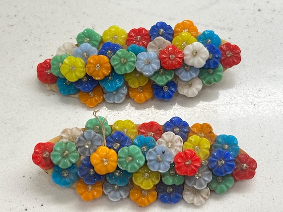 Antique MIRIAM HASKELL 1920s  Multi Color Flower … - image 1