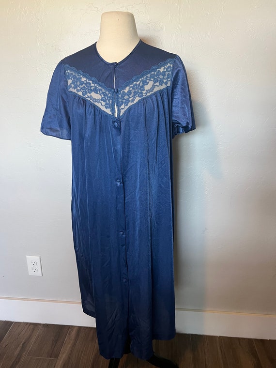 Hensen Kickernick Vintage Blue Nightgown with Lace