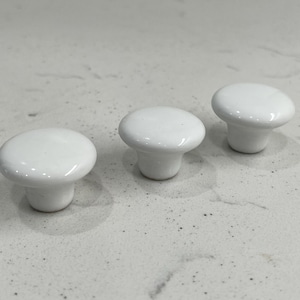 Vintage White Porcelain Pull Knobs | Replacement Drawer Pulls