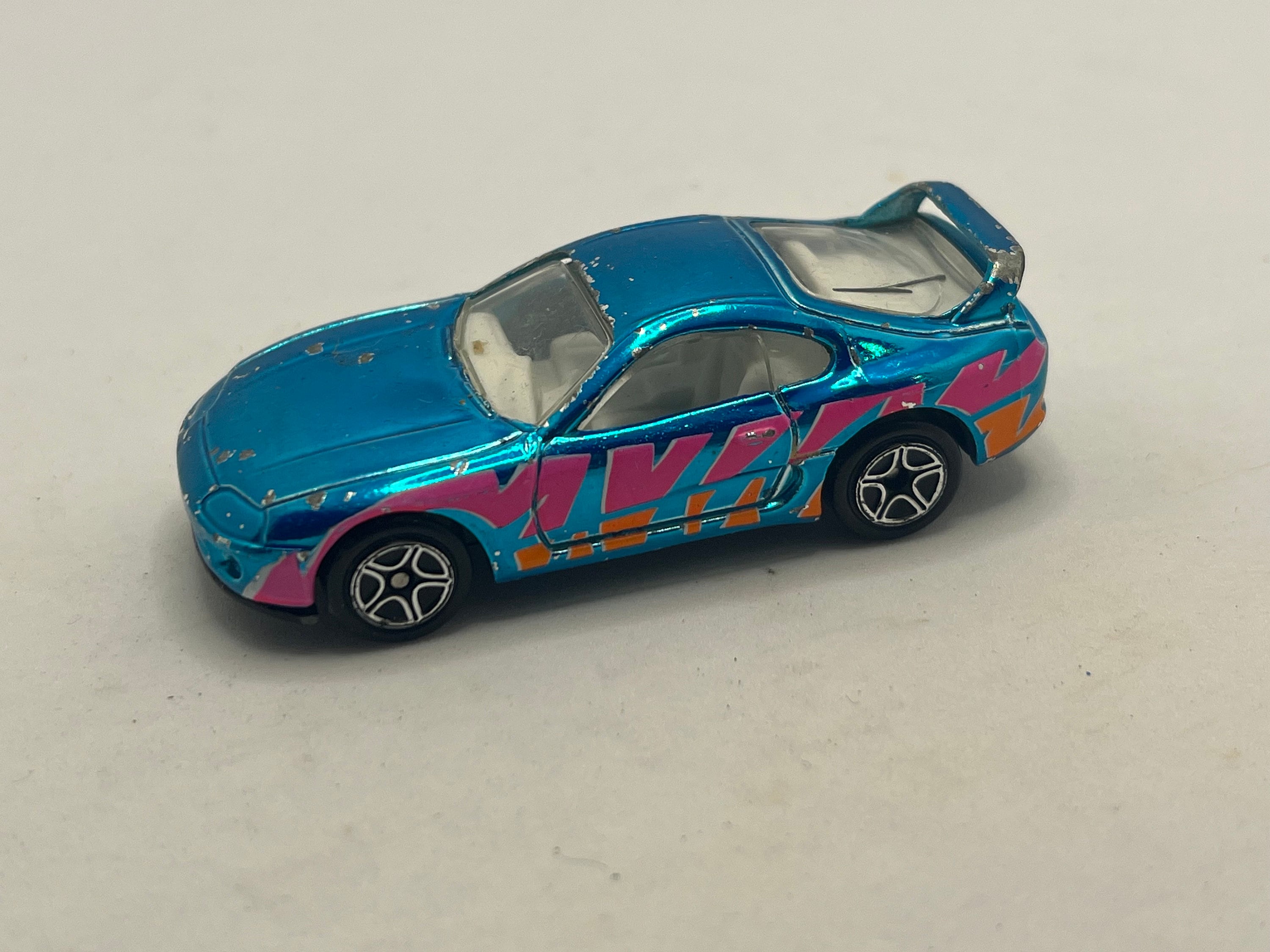 1994 Matchbox Toyota Supra Turbo 1/64 Chrome Blue VHTF White