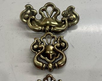 Repuestos de tiradores de cajón de latón con forma de murciélago vintage de CHOICE, década de 1980