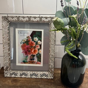 Gold Ornate Picture Frame with Gold Filagree 8x10 Inch Vintage Home Decor
