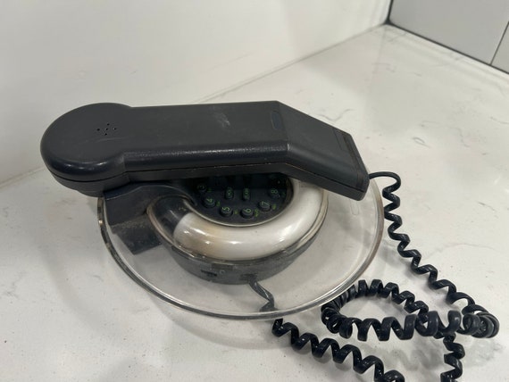 Vintage 90s Cicena Shelia Telephone Clear Neon Light Up Phone 