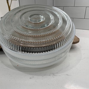 CHOICE Vintage Large and Small Round Textured Glass Ceiling Light | Replacement Shade | Mid-Century Round Light Shade
