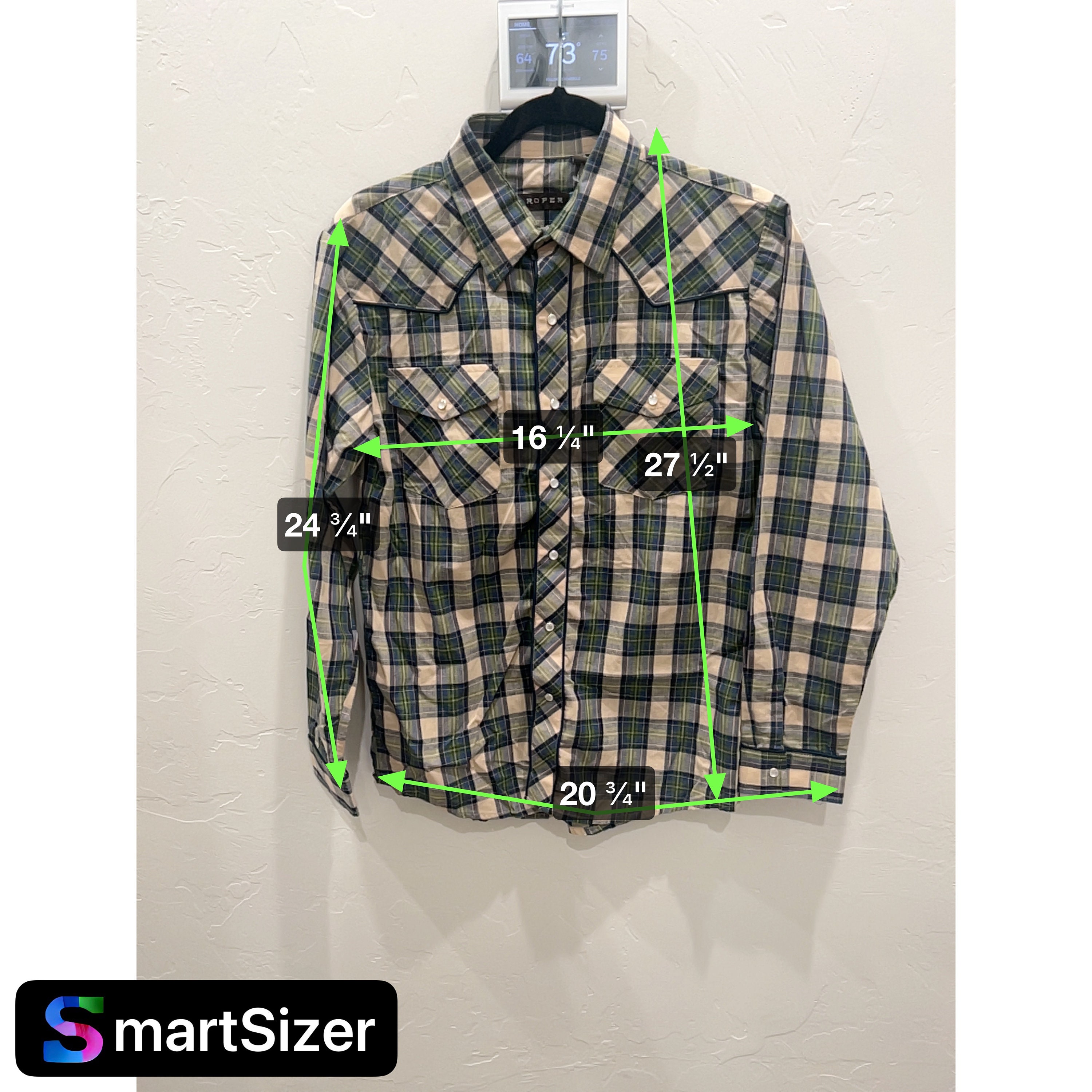 Roper Plaid Embroidered Western Cowboy Pearl Snap Button Down