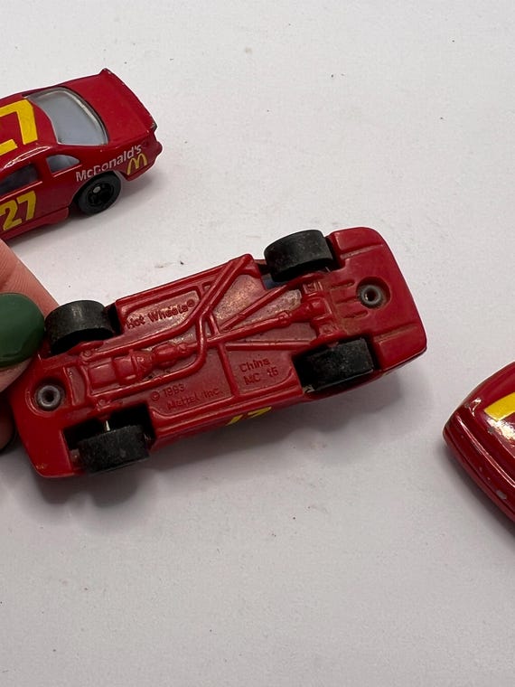 1993 Hot Wheels Vintage Mcdonald's NASCAR # 27 Red Toy Race Car 1