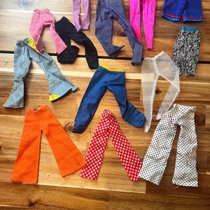 Vintage Barbie Clothes Pants Funky Fun 70s, 80s, 90s Lot 13 Pieces