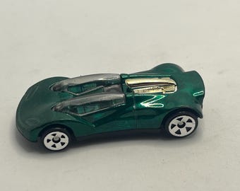 1999 Hot Wheels Double Cross Metalflake Dark Green Die Cast Vintage Toy Car Vehicle McDonald's Happy Meal 9/16