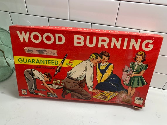 Vintage 1950s Kids Plug in Wood Burning Set American Teach N Fun Toys 