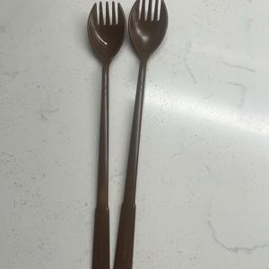 Tupperware Fork O Spoon Spork #175 Brown Vintage