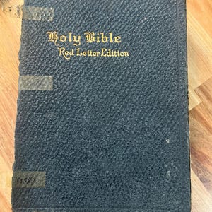 Biblia Santa Vintage Edición Letra Roja 1926 KJV Cuero SS Maestros Autopronunciación