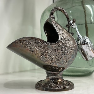 Vintage Silverplate Sugar Bowl Scuttle by Leonard - Silverplate  Made in Italy 1950