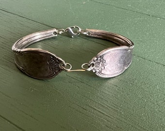 Floral Silver Spoon Silverware Vintage Bracelet