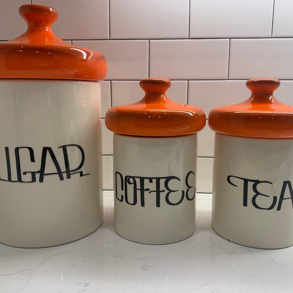 Orange Canisters Etsy