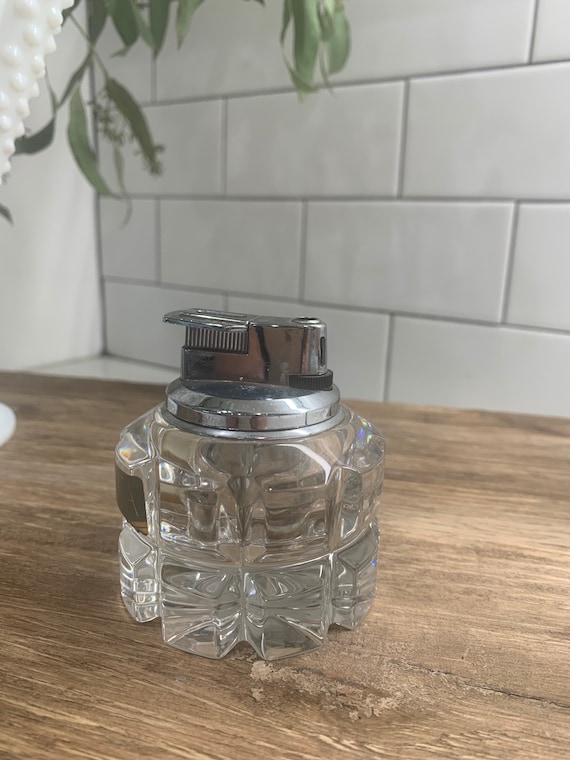 Vintage Mikasa Crystal Lighter and Ashtray Set | Mikasa Reflections Pattern  Germany