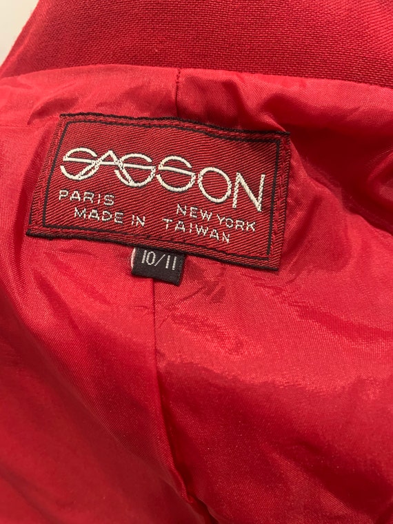 Vintage Sasson Paris New York Red Women’s Blazer … - image 6