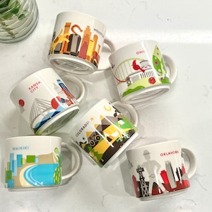 CHOICE Starbucks You Are Here City Collector Coffee Mugs Oklahoma Ohio Colorado Houston Kansas City Waikiki