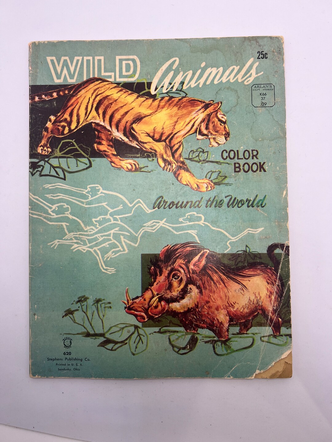 Vintage Wild Animals Around the World Coloring Book 1965 Stephens ...