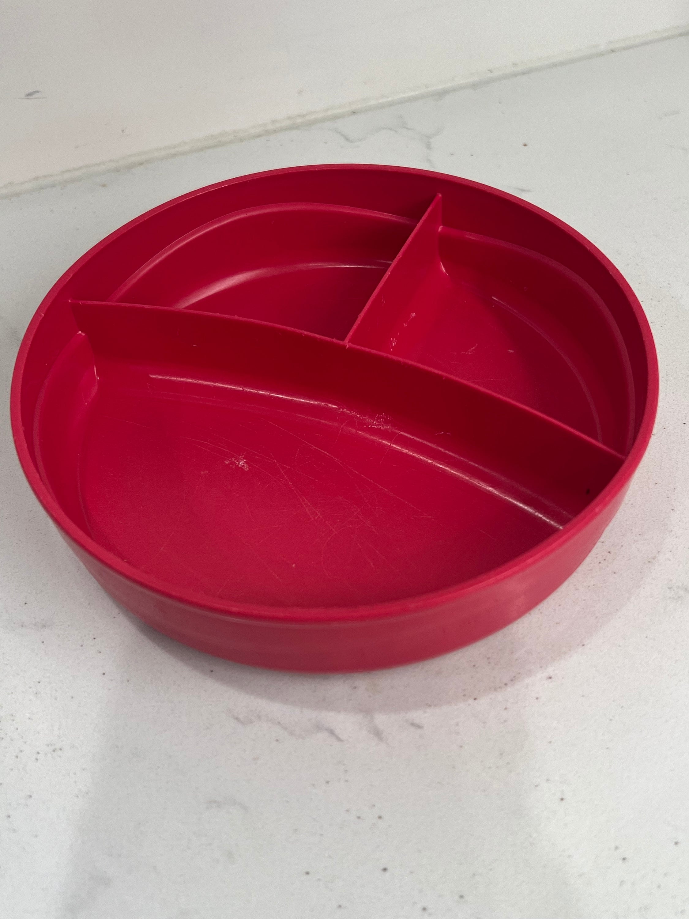 Tupperware Munch Kids Red Plastic Divided Plate 2552A 2 Vintage Etsy UK