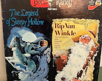 The Legend Of Sleepy Hollow LP Vinyl w/ Halloween Records Rip Van Winkle 1977