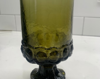 Set of 7 Vintage Tiffin Franciscan Madeira  Green Glasses | MCM | Mid-Century Kitchen Glasses
