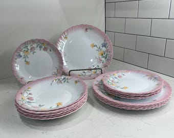 arcopal アルコパル フランス製 スーププレート 皿 6枚セット アルコパル ローズピンク スーププレート 6枚セット | ヴィンテージ