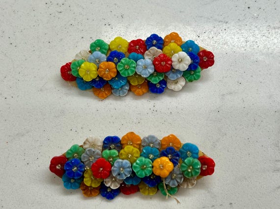 Antique MIRIAM HASKELL 1920s  Multi Color Flower … - image 3